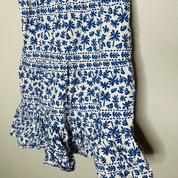 MINKPINK Blue Ithica Square Neck Cotton Print Ruffle Mini Dress Size Small - Picture 7 of 9